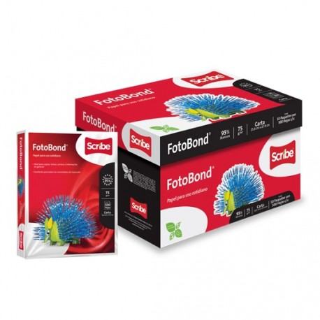 Caja De Papel Bond Blanco Carta Scribe Fotobond Gramaje Grs Blancura