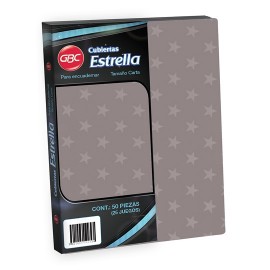 CUBIERTAS ESTRELLA GBC ESTRELLA COLOR HUMO PUNTOS DE ESPESOR 14 TAMAÑO CARTA 1 PAQUETE CON 50 PIEZAS