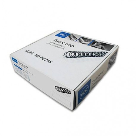 GUSANO DE ARILLO METALICO GBC DE 1/4 PULGADA PASO 3:1 HASTA 1 A 35 HOJAS COLOR NEGRO 1 PAQUETE CON 100 PIEZAS