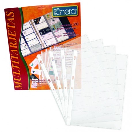 PROTECTOR PARA TARJETAS TAMAÑO CARTA KINERA 3810 FORMA SEMI-RIGIDA GRUESO 1 PAQUETE CON 10 PIEZAS