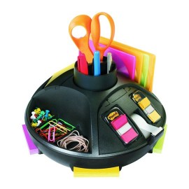 ORGANIZADOR DE ESCRITORIO POST-IT DE PLASTICO COLOR NEGRO CON 3 COMPARTIMIENTOS 1 PIEZA