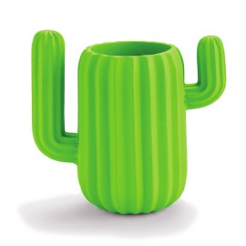 ORGANIZADOR DE ESCRITORIO JUST MUSTARD DE CERAMICA EN FORMA DE CACTUS CON 1 COMPARTIMIENTO