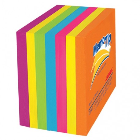 NOTA ADHESIVA REMOVIBLE JANEL MEMOTIP 0202297 COLORES NEON FORMA CUADRADA 400 HOJAS
