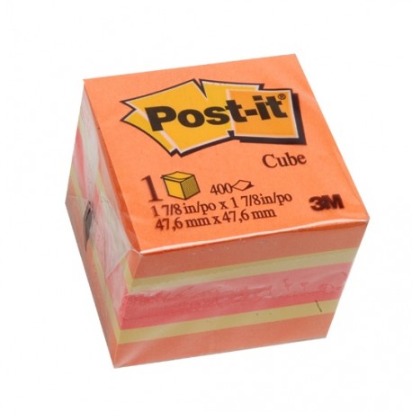 NOTA ADHESIVA REMOVIBLE POST IT 2051 COLORES NEON FORMA CUADRADA 400 HOJAS