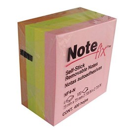 NOTA ADHESIVA REMOVIBLE NOTE-FIX NF4-N COLORES NEON FORMA CUADRADA 400 HOJAS