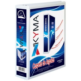 CARPETA DE VINIL PANORAMICA ARILLO EN D DE 2 PULGADAS COLOR BLANCA KYMA KYMA 1 PIEZA