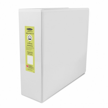 CARPETA DE VINIL PANORAMICA ARILLO EN O DE 3 PULGADAS COLOR BLANCA WILSON JONES 362 1 PIEZA