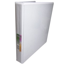 CARPETA DE VINIL PANORAMICA ARILLO EN D DE 1 PULGADA COLOR BLANCA KINERA 9111BL 1 PIEZA