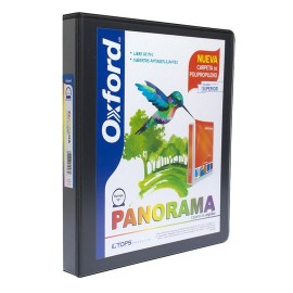 CARPETA DE VINIL PANORAMICA ARILLO EN O DE 1 PULGADA COLOR NEGRO OXFORD PANORAMA 1 PIEZA