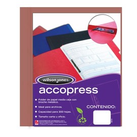 FOLDER DE PAPEL TAMAÑO CARTA ACCO ACCOPRESS P0927 TIPO CARPETA COLOR CAOBA 1 PQ C/10 PZS