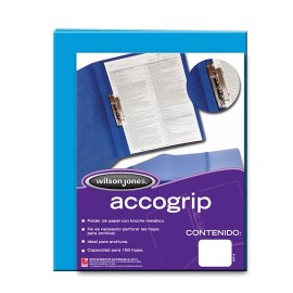 FOLDER DE PAPEL TAMAÑO CARTA ACCO ACCOGRIP P0967 TIPO CARPETA COLOR AZUL CLARO 1 PQ C/4 PZS