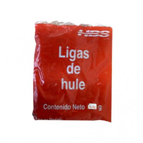 LIGA DE HULE NATURAL HERCULES NÚMERO 10 COLOR BEIGE PAQUETE CON 80GR