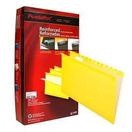 FOLDER DE PAPEL TAMAÑO OFICIO TOPS PRODUCTS PENDAFLEX 4153YEL TIPO COLGANTE COLOR AMARILLO 1 PQ C/25 PZS