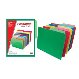 FOLDER DE PAPEL TAMAÑO CARTA TOPS PRODUCTS PENDAFLEX 02512SI TIPO 1/2 CEJA COLOR SURTIDO 1 PQ C/25 PZS