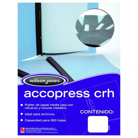 FOLDER DE PAPEL TAMAÑO CARTA ACCO ACCOPRESS P1192 TIPO CARPETA COLOR AZUL CLARO 1 PQ C/10 PZS