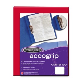 FOLDER DE PAPEL TAMAÑO CARTA ACCO ACCOGRIP P0961 TIPO CARPETA COLOR ROJO 1 PQ C/4 PZS