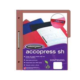 FOLDER DE PAPEL TAMAÑO CARTA ACCO ACCOPRESS P4555 TIPO CARPETA COLOR CAOBA 1 PQ C/10 PZS