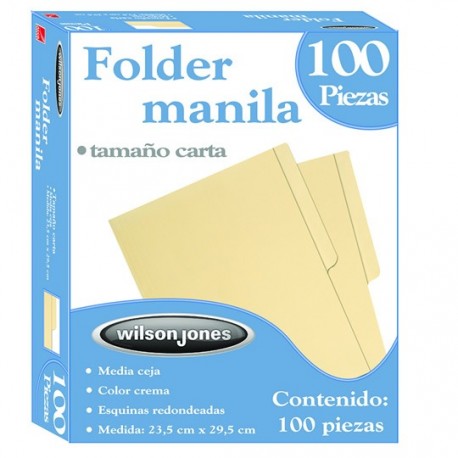 FOLDER DE PAPEL TAMAÑO CARTA ACCO WILSON JONES P3442 TIPO 1/2 CEJA COLOR CREMA 1 PIEZA