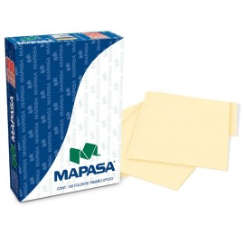FOLDER DE PAPEL TAMAÑO OFICIO MAPASA MAPASA PC0002 TIPO 1/2 CEJA COLOR CREMA 1 PQ C/100 PZS