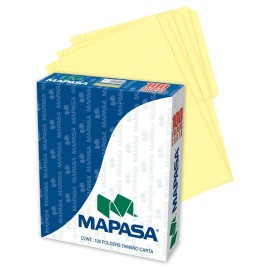 FOLDER DE PAPEL TAMAÑO CARTA MAPASA MAPASA PC0005 TIPO 1/2 CEJA COLOR AMARILLO 1 PQ C/100 PZS