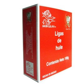 LIGA DE HULE NATURAL HERCULES NÚMERO 33 COLOR BEIGE PAQUETE CON 100GR