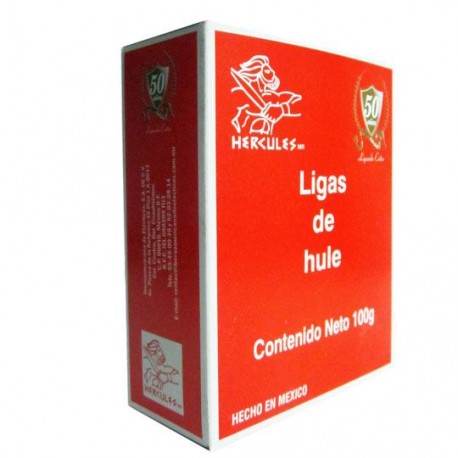 LIGA DE HULE NATURAL HERCULES NÚMERO 33 COLOR BEIGE PAQUETE CON 100GR