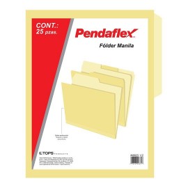 FOLDER DE PAPEL TAMAÑO CARTA TOPS PRODUCTS PENDAFLEX M0025 TIPO 1/2 CEJA COLOR CREMA 1 PQ C/25 PZS