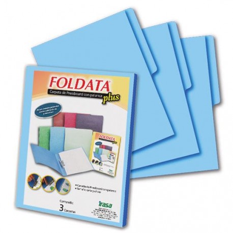 FOLDER DE PAPEL TAMAÑO CARTA IRASA 3041 FOLDATA TIPO CARPETA COLOR AZUL CLARO 1 PIEZA