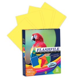 FOLDER DE PAPEL TAMAÑO CARTA IRASA FLASHFILE TIPO 1/2 CEJA COLOR AMARILLO 1 PQ C/100 PZS