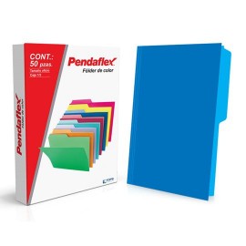 FOLDER DE PAPEL TAMAÑO OFICIO TOPS PRODUCTS PENDAFLEX 15012AZ TIPO 1/2 CEJA COLOR AZUL 1 PQ C/50 PZS