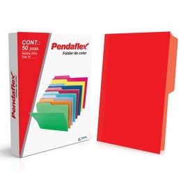 FOLDER DE PAPEL TAMAÑO OFICIO TOPS PRODUCTS PENDAFLEX 15012RJ TIPO 1/2 CEJA COLOR ROJO 1 PQ C/50 PZS