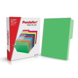 FOLDER DE PAPEL TAMAÑO CARTA TOPS PRODUCTS PENDAFLEX 05012VD TIPO 1/2 CEJA COLOR VERDE 1 PQ C/50 PZS
