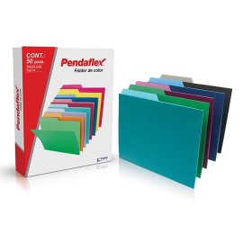 FOLDER DE PAPEL TAMAÑO CARTA TOPS PRODUCTS PENDAFLEX 05012SE TIPO 1/2 CEJA COLOR SURTIDO 1 PQ C/50 PZS