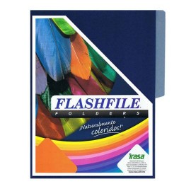 FOLDER DE PAPEL TAMAÑO CARTA IRASA FLASHFILE 0453 TIPO 1/2 CEJA COLOR AZUL 1 PQ C/25 PZS