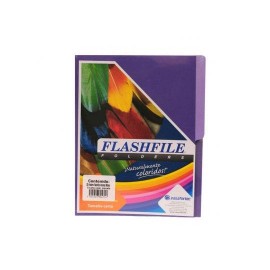 FOLDER DE PAPEL TAMAÑO CARTA IRASA FLASHFILE 0471 TIPO 1/2 CEJA COLOR MORADO 1 PQ C/25 PZS