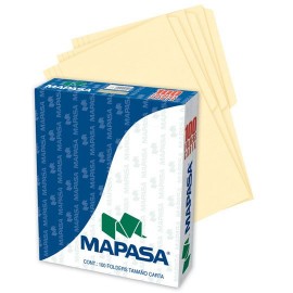FOLDER DE PAPEL TAMAÑO CARTA MAPASA MAPASA PC0001 TIPO 1/2 CEJA COLOR CREMA 1 PQ C/100 PZS