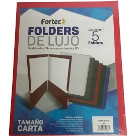 Folder laminado cta color rojo c/5