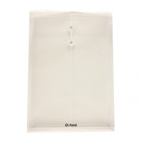 SOBRE BOLSA OXFORD F495B DE POLIPROPILENO COLOR BLANCO OFICIO CON RONDANA 1 PIEZA