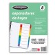 SEPARADOR WILSON JONES P2456 TAMAÑO CARTA CON 8 DIVISIONES DE PAPEL CON CEJAS MULTICOLOR 1 JUEGO