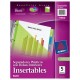 SEPARADOR AVERY 11902 TAMAÑO CARTA CON 5 DIVISIONES DE PLASTICO CON CEJAS MULTICOLOR 1 JUEGO