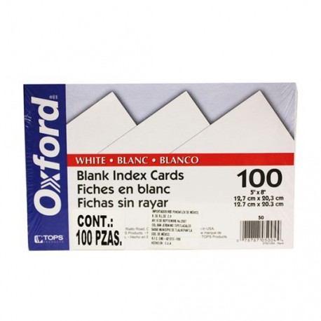 TARJETERO ESSELTE DE PAPEL LENOX COLOR BLANCO TAMAÑO 5X8