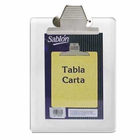 TABLA SUJETAPAPEL AZOR 2313CR TAMAÑO CARTA DE ACRILICO CON BROCHE METALICO 1 PIEZA