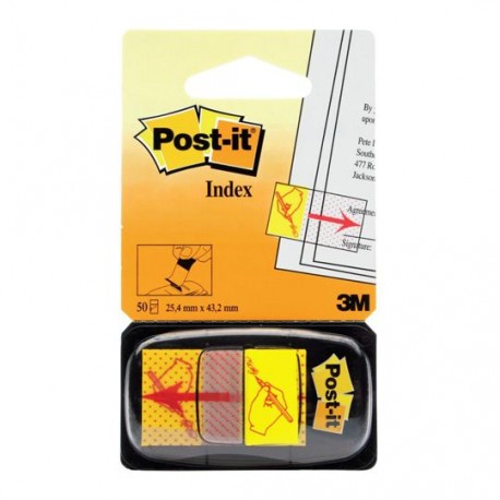 BANDERITAS POST-IT FIRME AQUI COLOR AMARILLO 50 BANDERITAS