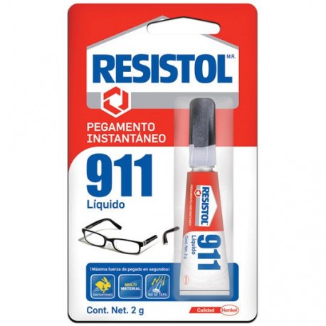 PEGAMENTO INSTANTANEO HENKEL RESISTOL 911 COLOR TRANSPARENTE 2 GR