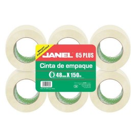 CINTA ADHESIVA DE EMPAQUE TRANSPARENTE JANEL 65 DE 48 MM X 150 M BLISTER CON 6 PZAS