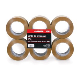 CINTA ADHESIVA DE EMPAQUE CANELA JANEL 156 DE 48 MM X 150 M BLISTER CON 6 PZAS