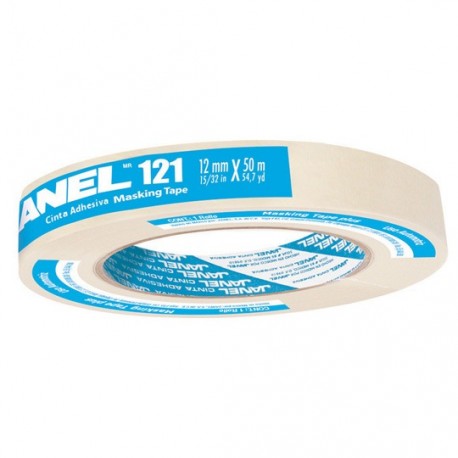 CINTA ADHESIVA MASKING TAPE JANEL 121 COLOR BLANCA DE 12 MM X 50 M 1 PZA