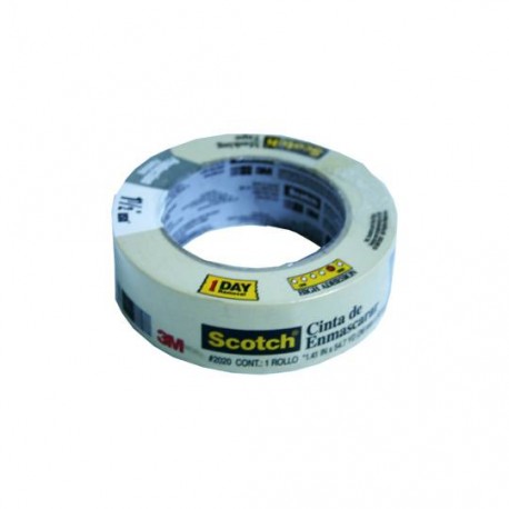 CINTA ADHESIVA MASKING TAPE SCOTCH 2020 COLOR BLANCA DE 18 MM X 50M 1 PZA