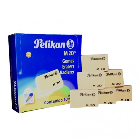 GOMA BEIGE PELIKAN M20 DE MIGAJON CAJA CON 20 PIEZAS