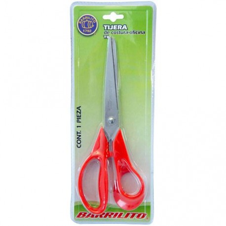 TIJERA DE COSTURA-OFICINA BARRILITO T8 DE 8CM TIPO DE MANGO PLASTICO MATERIAL ACERO INOXIDABLE 1 PIEZA